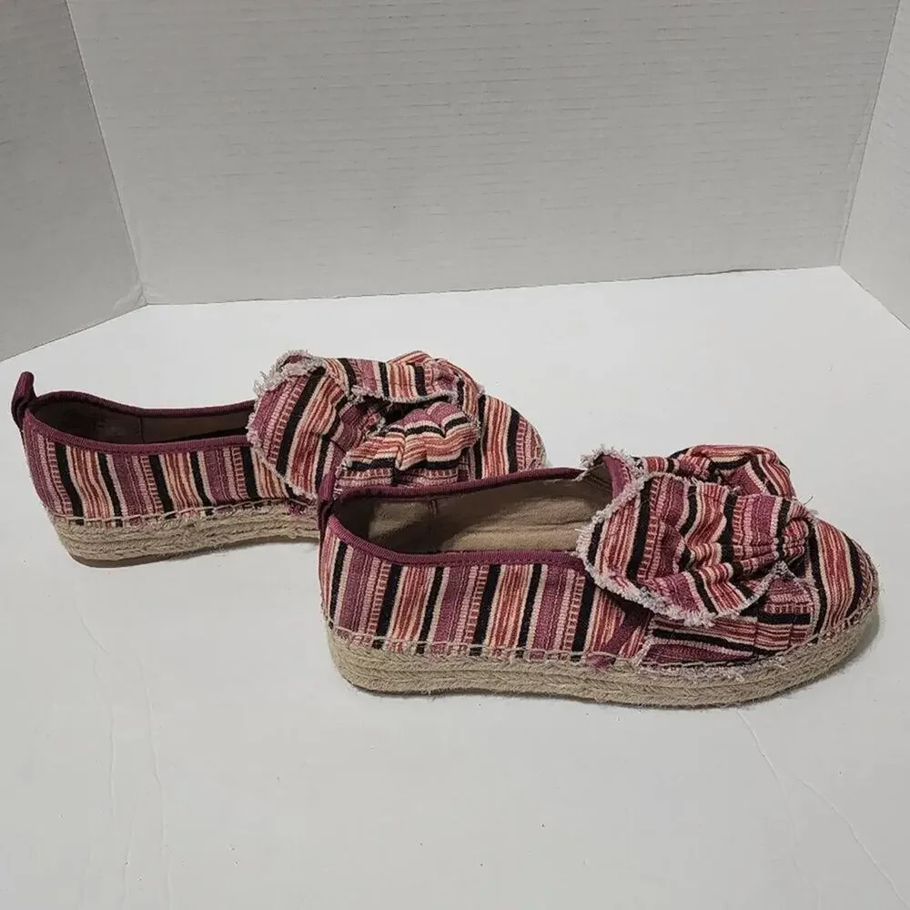 SAM Edelman Pink Black Pattern Cabrera Fabric Espadrille Women's US‎ 8.5M